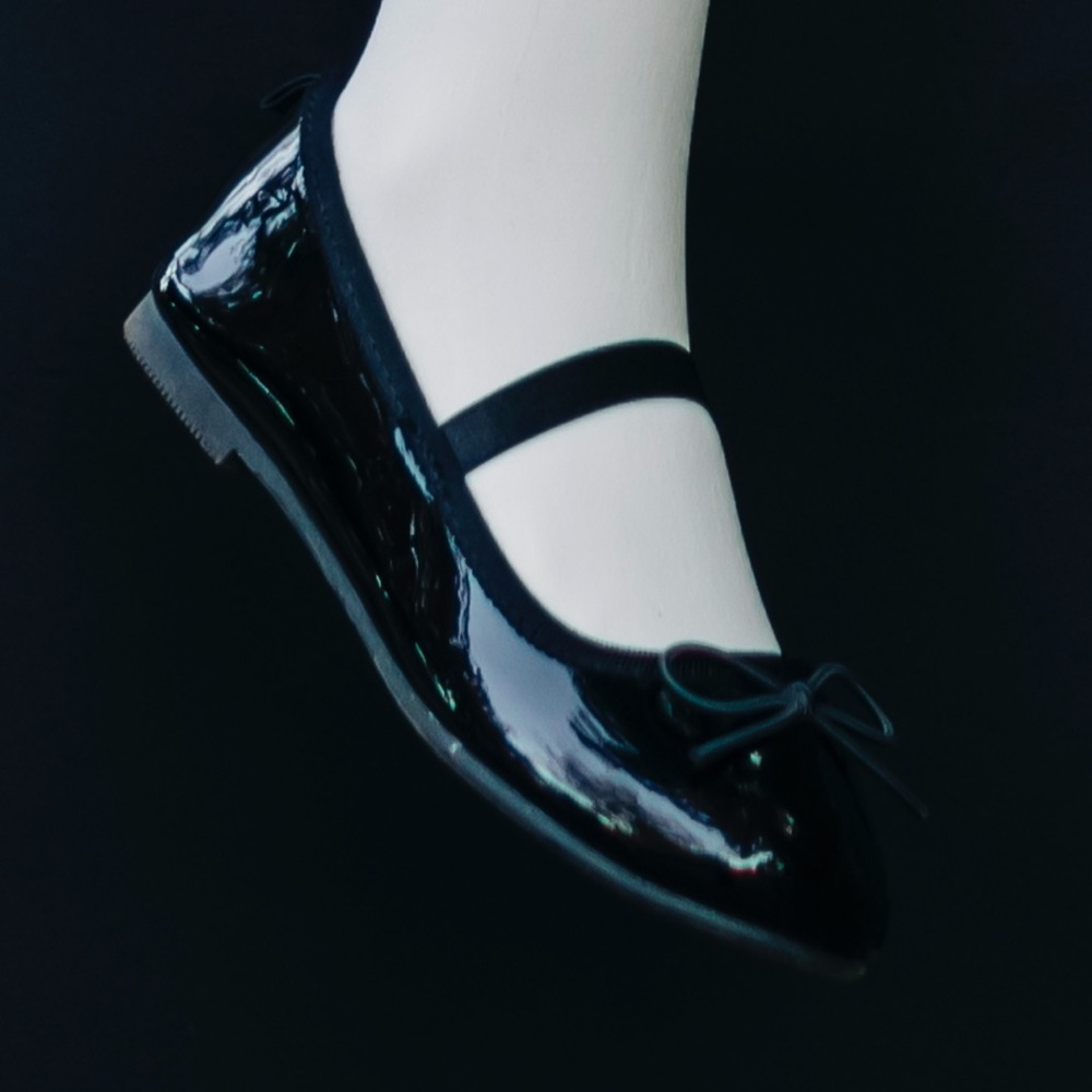 Cat and Jack Black Patent Faux Leather Mary Jane Flats